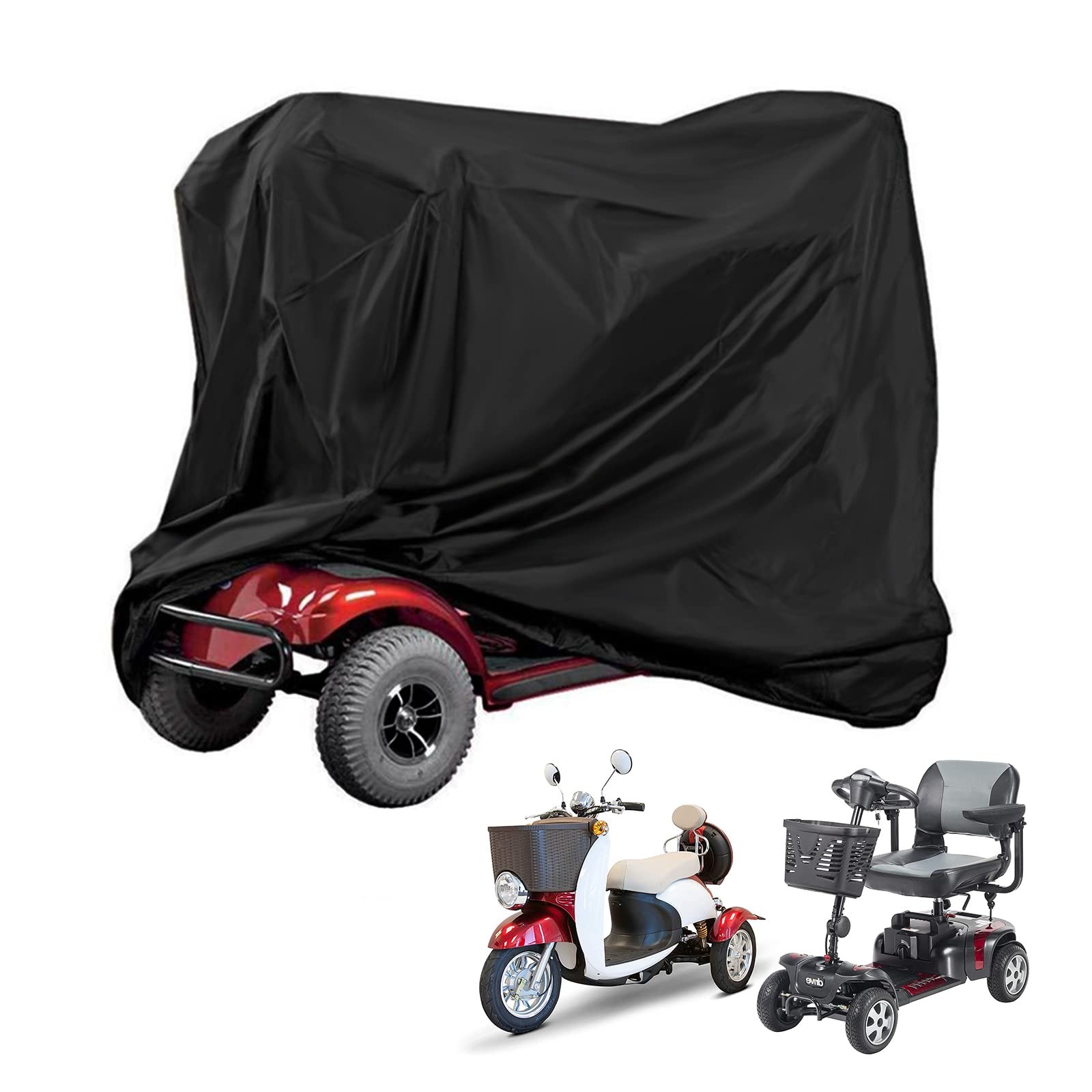 Iptienda Mobility Scooter Cover, 55 x 26 x 36inch/140 x 66 x 91cm, Black