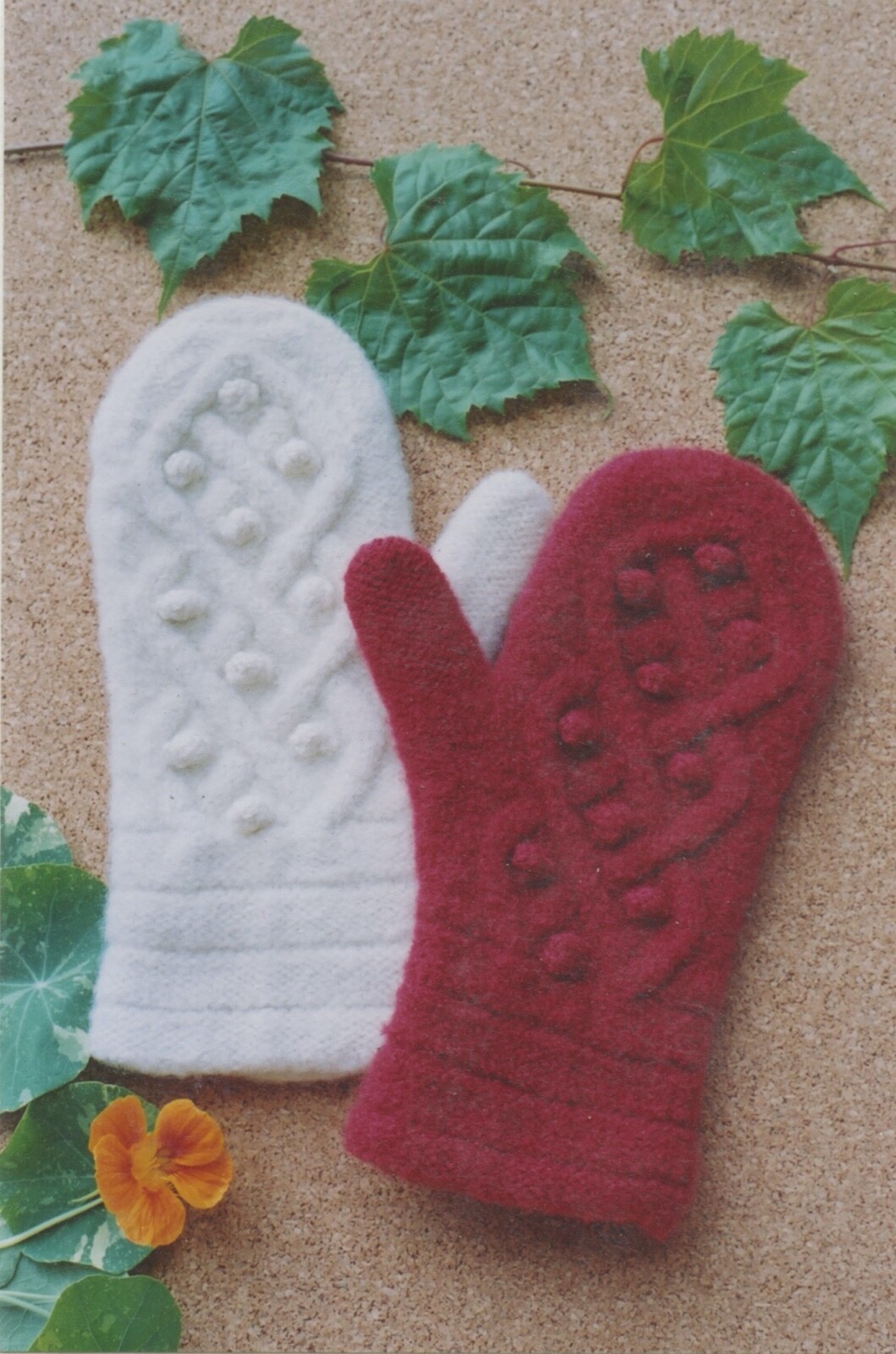 Cabin Fever Knitting Pattern 132 Aran Mittens to Felt