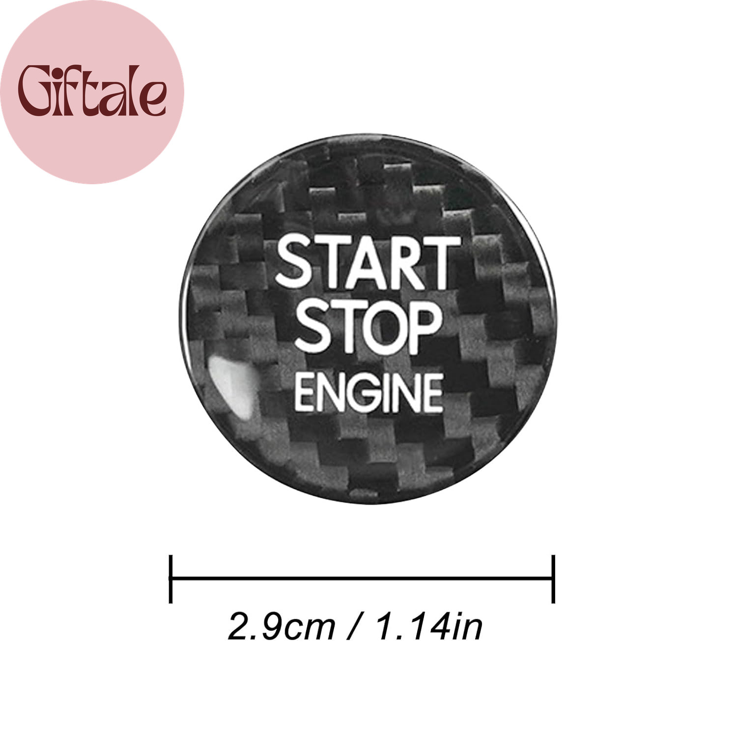 Compatible with Start Stop Button Cover Carbon Fiber Keyless Car Engine Ignition