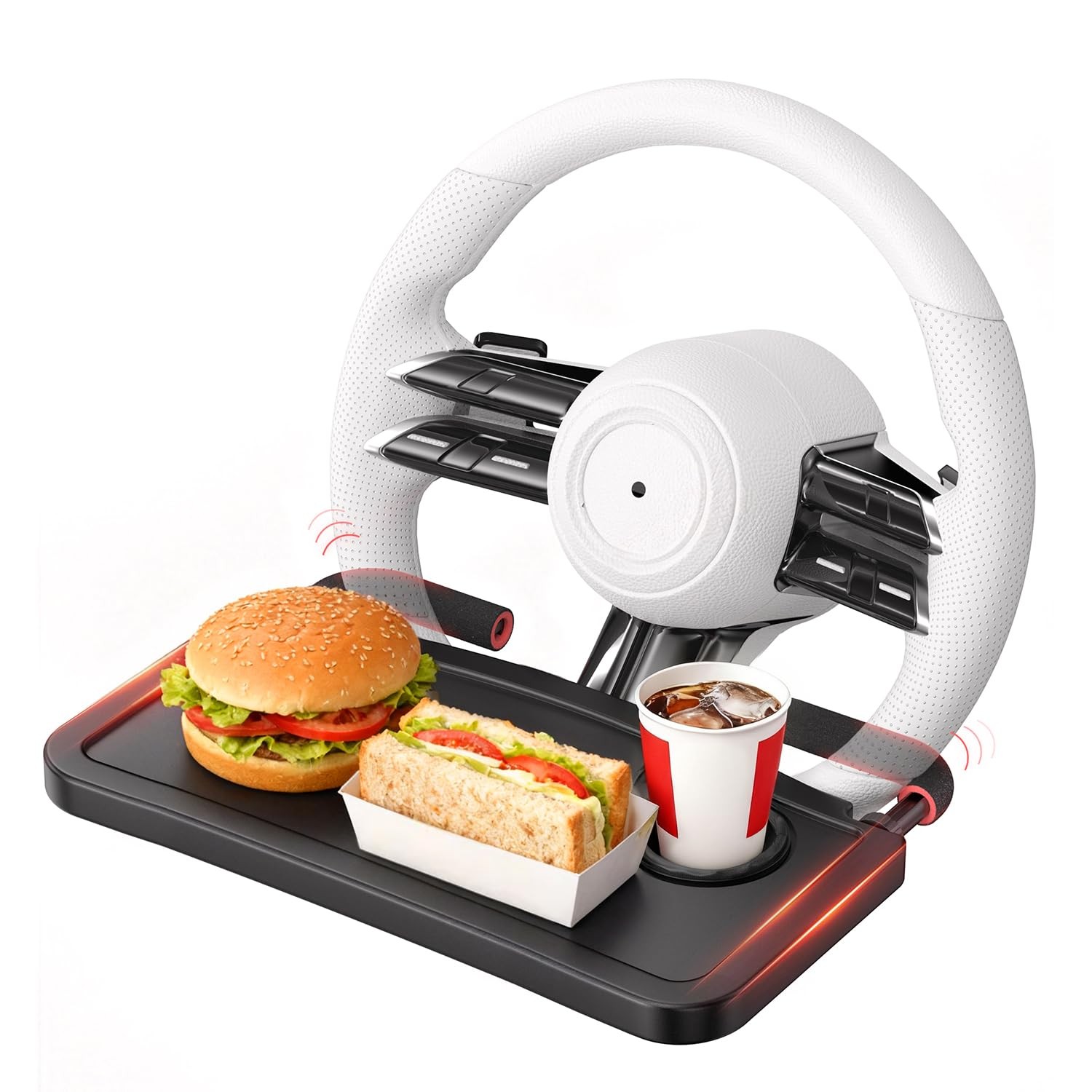 Car Steering Wheel Tray for Drivers Steering Wheel Tray for Dining, Mobile Of...