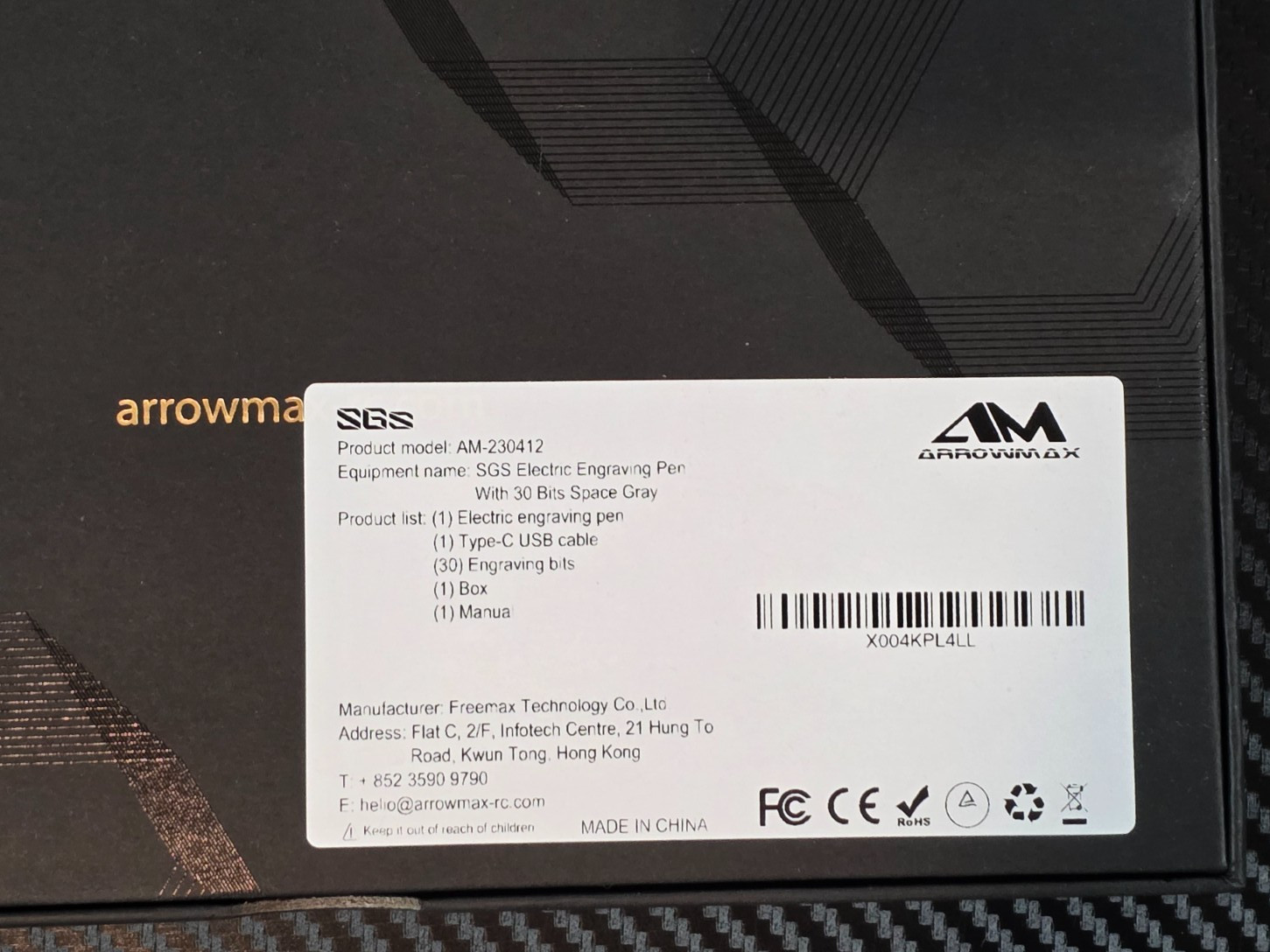 Arrowmax Sgs Electric Engraving Pen With 30 Bits Space Gray Set