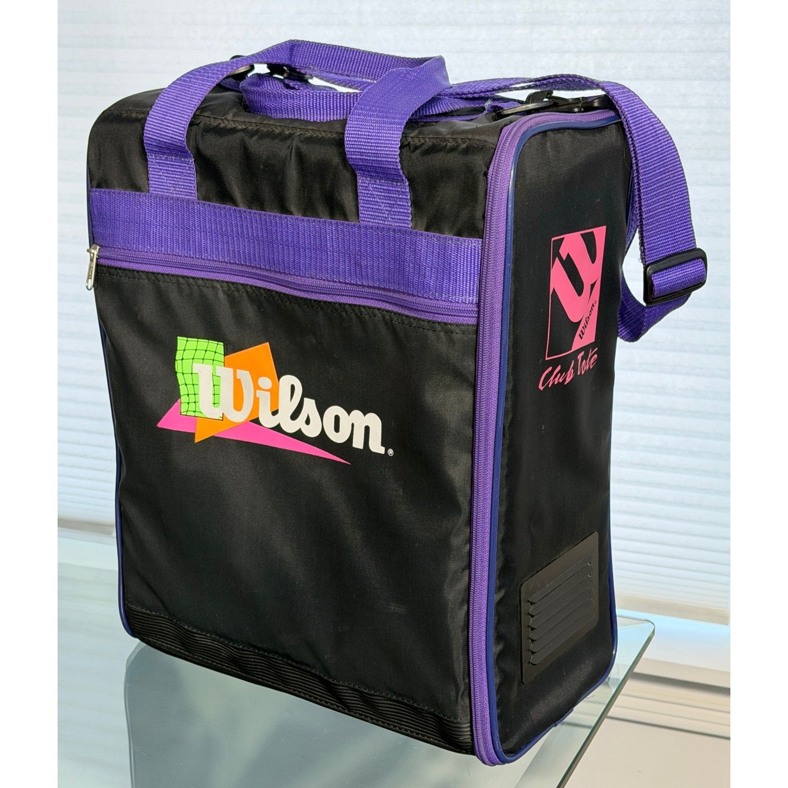 Vintage Wilson Retro Club Tote Bag 80s – 90s Black Purple Pickleball