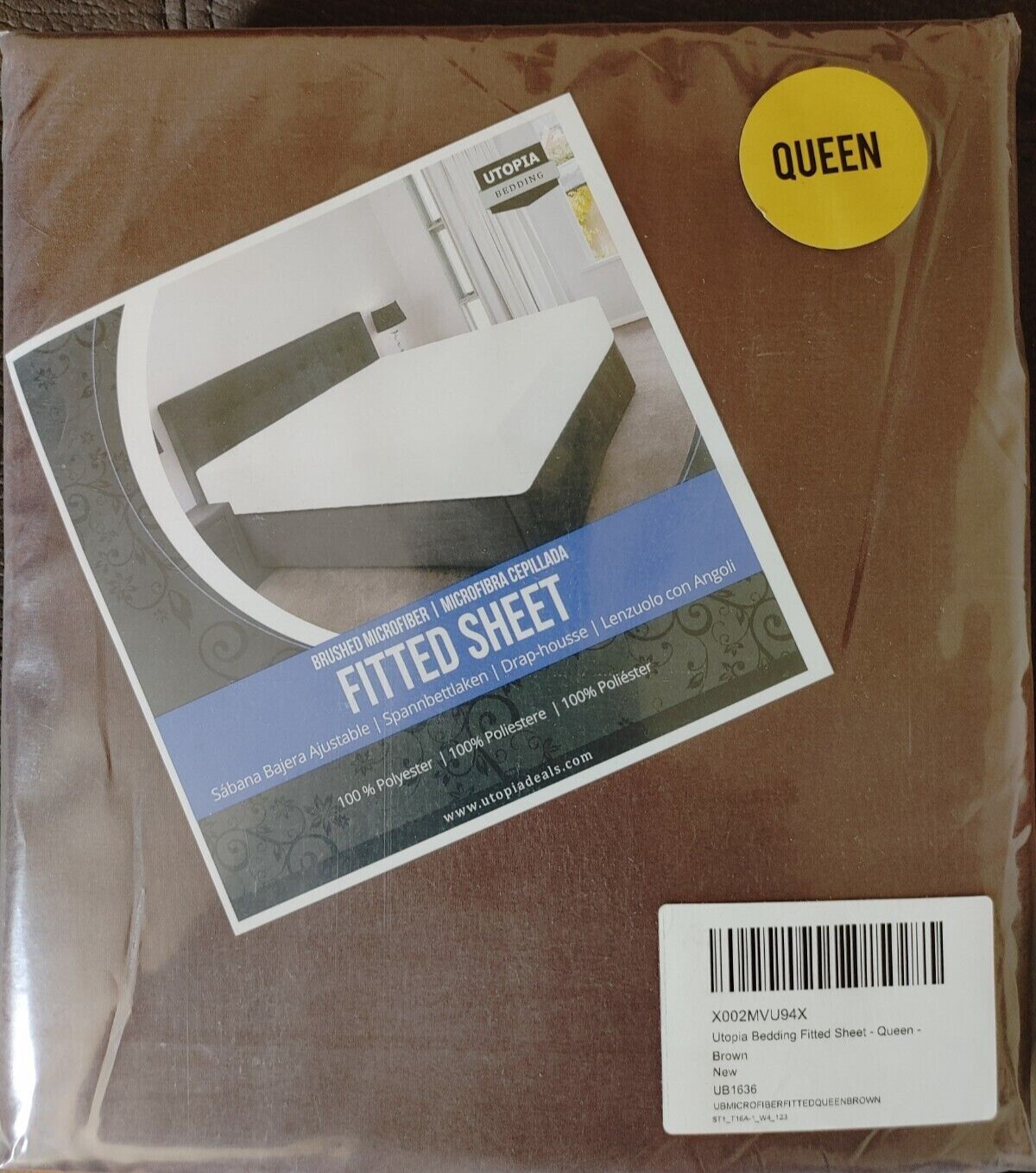 Utopia Bedding Brushed Microfiber Fitted Sheet,Size Queen, Brand New Sealed
