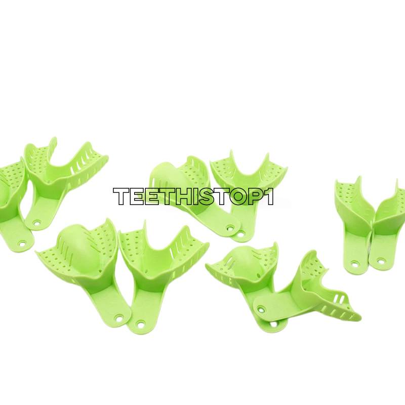 10 Pcs Autoclavable Dental Plastic Impression Trays Central Denture Disposable