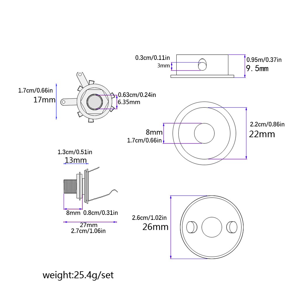Socket Jack Plate Electrosocket Electric Guitar Chrome For Telecaster TL B