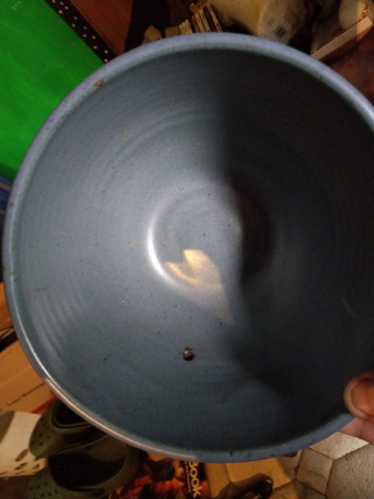 Cat Folk Art Pottery Yarn Holder Handmade