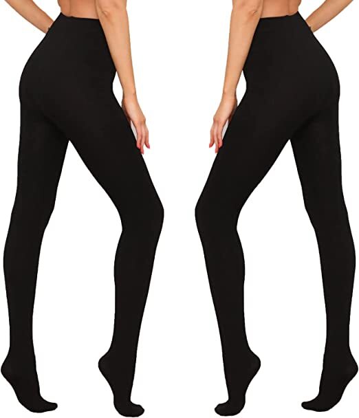LADIES WOMEN THERMAL WINTER TIGHTS FLEECE LINED THICK BLACK 2.3 TOG RATED S-XL