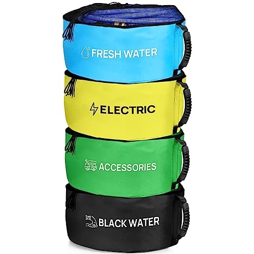 4 Pack Waterproof RV Hose Storage Bags, RV Accessories for All Bags Set- 4