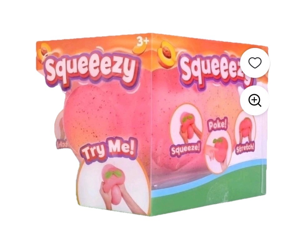 Squeeezy Squishy Peach- Viral Needoh Stress toys- New