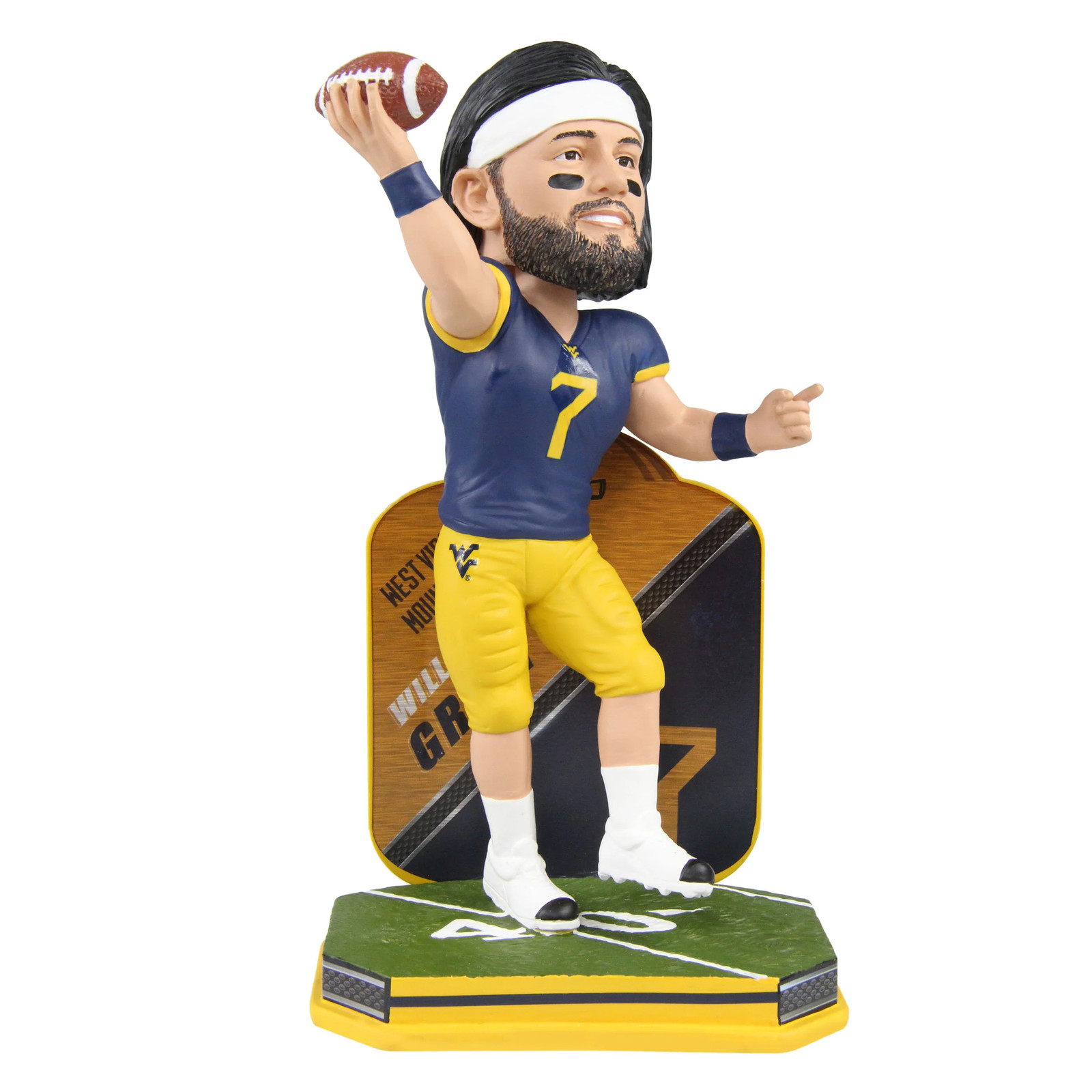 Will Grier West Virginia Mountaineers Panthers Name and Number Bobblehead NCAA