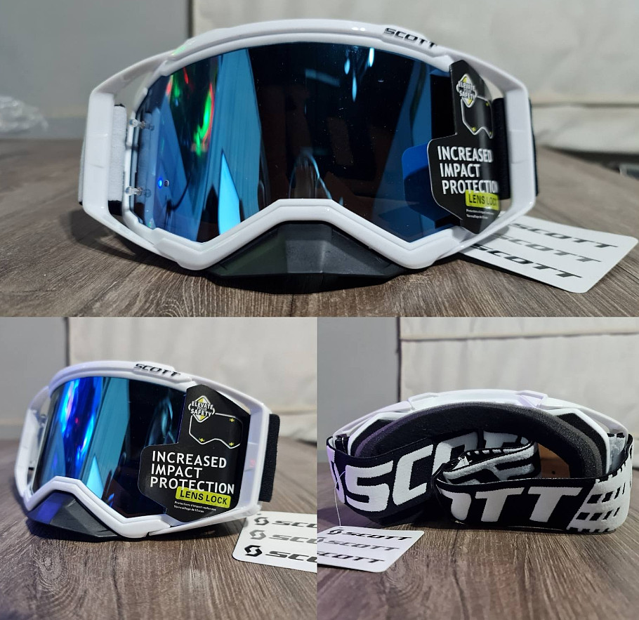 Scott Prospect MX Goggles White Anti Fog Clear Lens Dirt Bike ATV MTB Gear