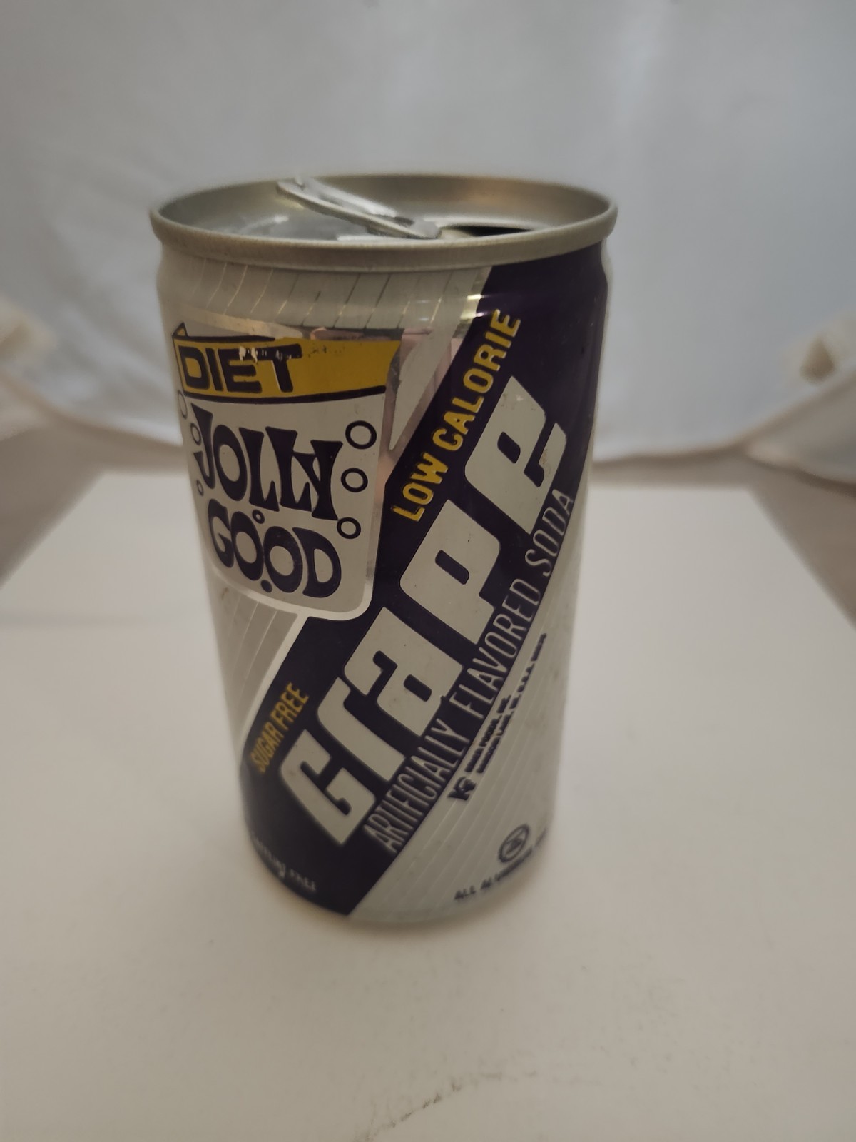 1980's Sugar Free Diet Jolly Good Grape Soda 12oz Aluminum Soda Can