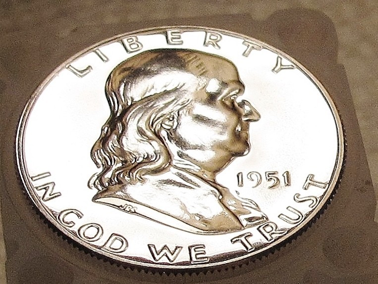 1951 Gem  Proof  Franklin  EYE CANDY " Blazing  Original  Luster "  #214 ~  2