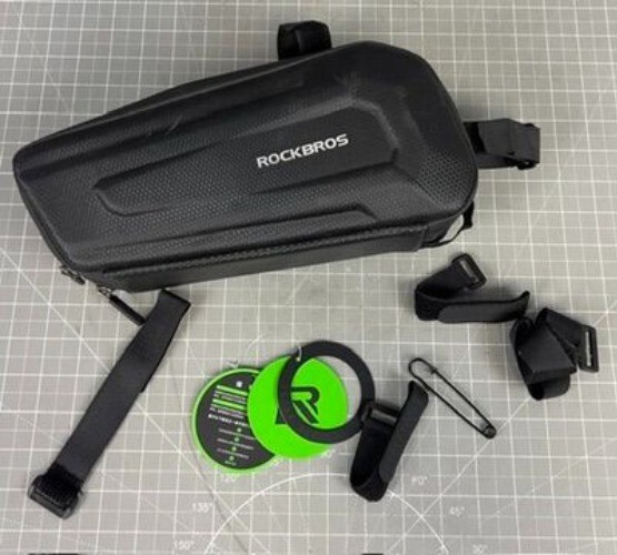 Rockbros Bicycle Storage Bag w/Hook & Loop Straps & Internal Compartments Black