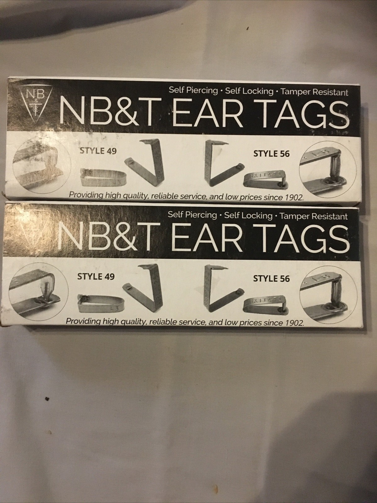 2-NB&T Ear Tags Z888-00- Vac -74 PEA 5601 Thru 5700  5701-5800 49/56 - 100ct