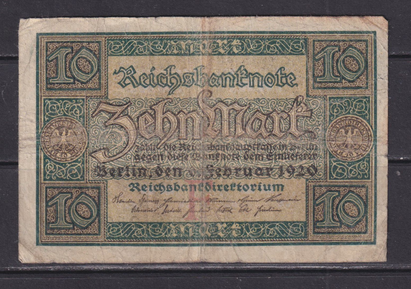 GERMANY - 1920 10 Mark Circulated Banknote (2)