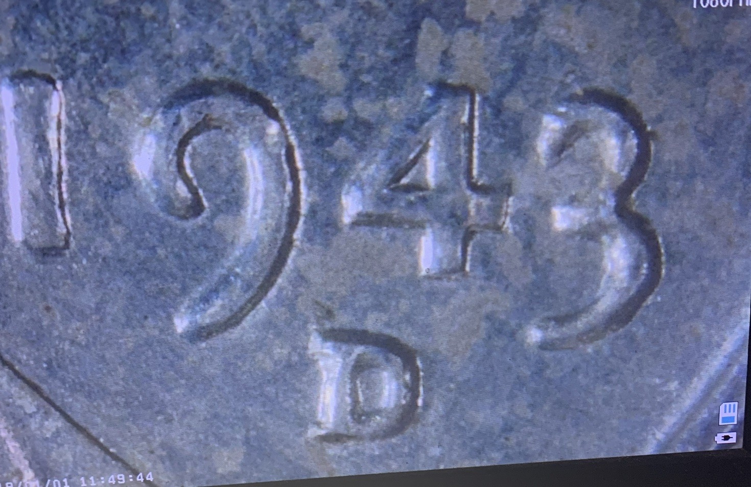 1943-D RPM D/D Choice AU About Uncirculated Steel Lincoln Wheat Cent
