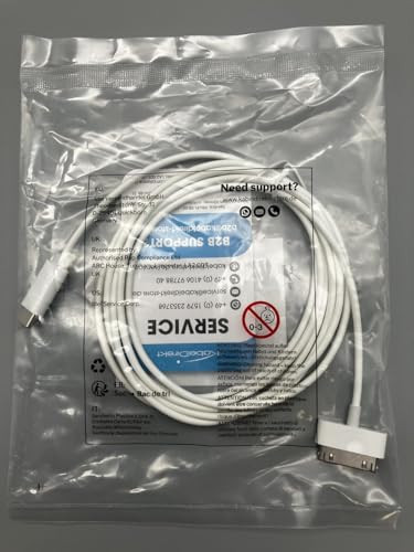 30-Pin to USB C Adapter Cable for iPhone, iPad, iPod – 6ft (Next-Generation Data