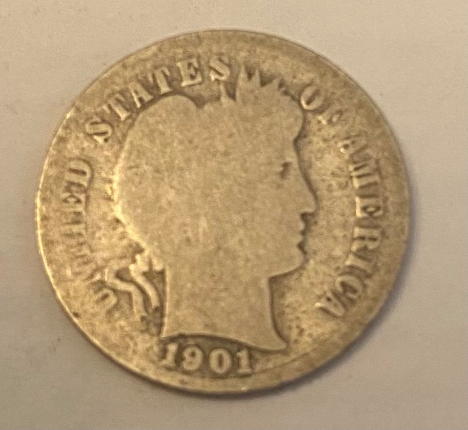 1901-S Barber Dime 90% Silver San Francisco KEY DATE ONLY 593,022 MINTED!!!!