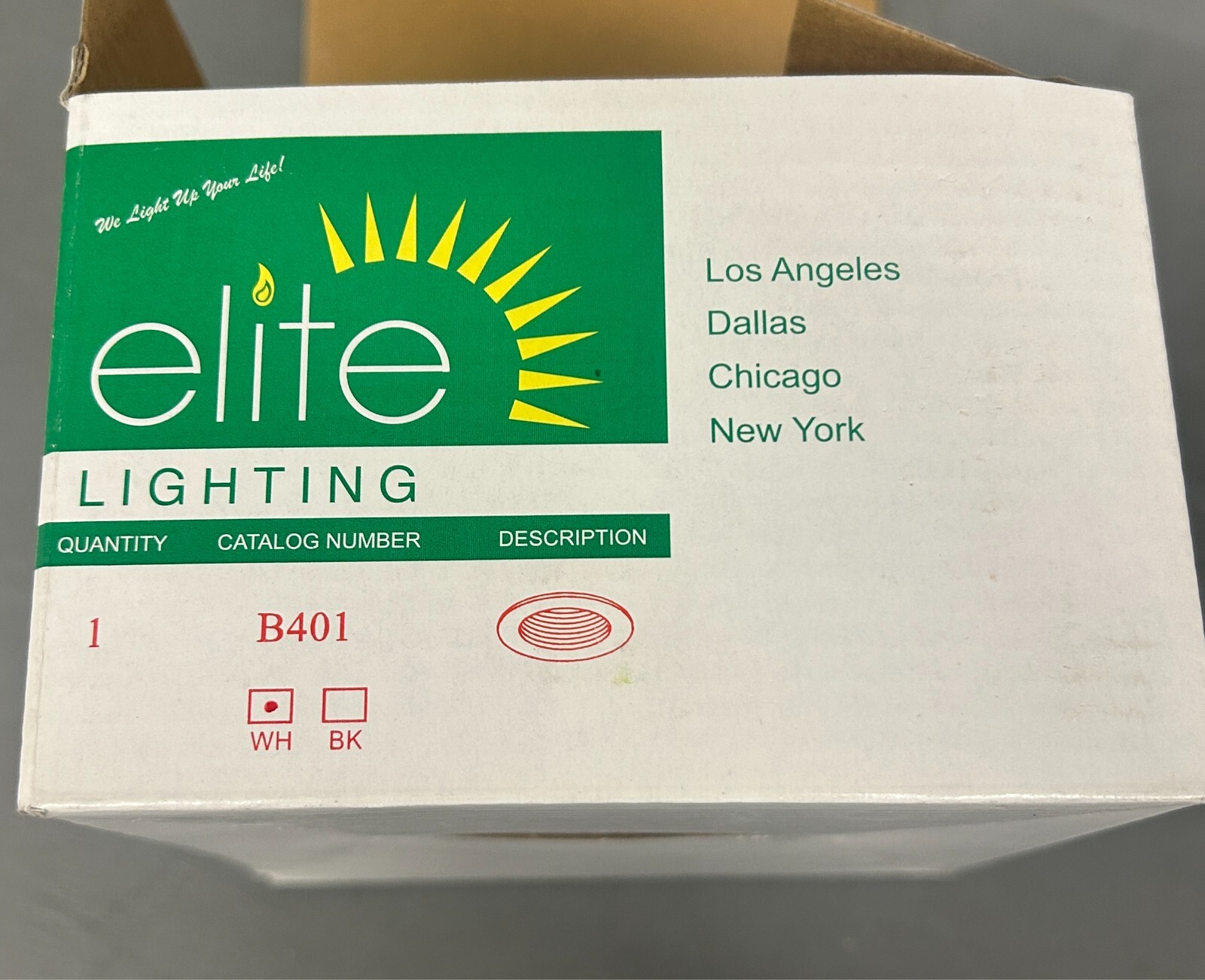 ELITE LIGHTING 4" UNIVERSAL WHITE TRIM B401W/WH