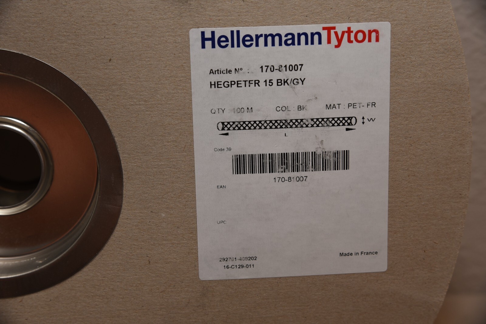 HellermannTyton 170-81007 Flame-retardant braided sleeving 13-20mm, 100M 3 Reels