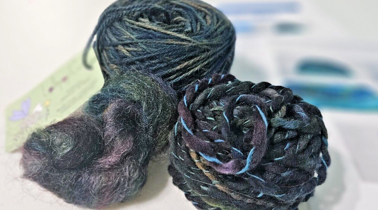 Far Out Fibers - Sky & Mountain  Hat Knitting Kit - Earth - 3  skeins &  pattern