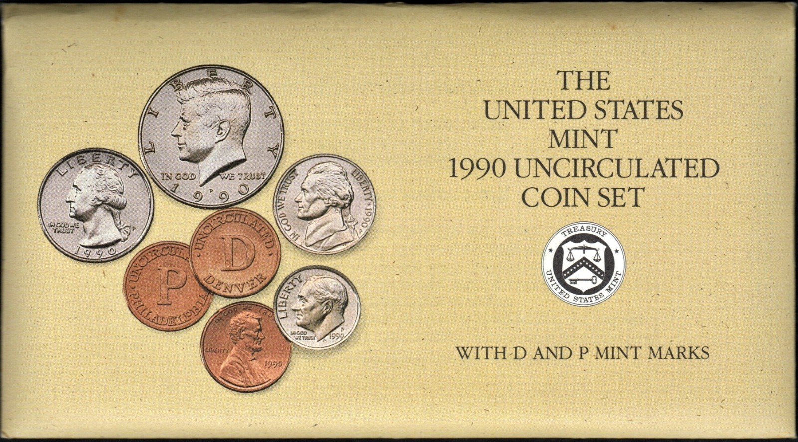 U.S. 1990 UNCIRCULATED SET IN ORIGINAL MINT PACKAGING (10 PC.)