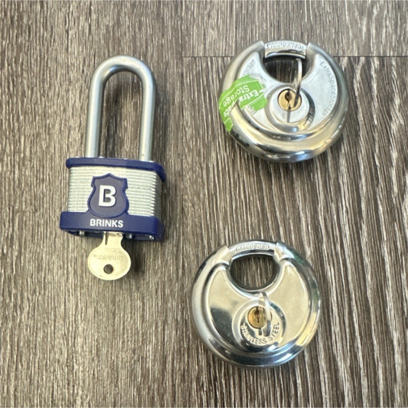 Brinks High Security Padlocks Set 3 Stainless Steel Hardened Shackle Key Lock