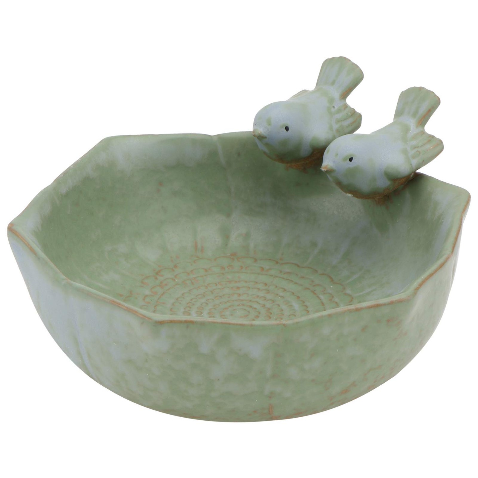 DOITOOL Ceramic Bird Feeder, Bath Bowl, Food Holder for Green