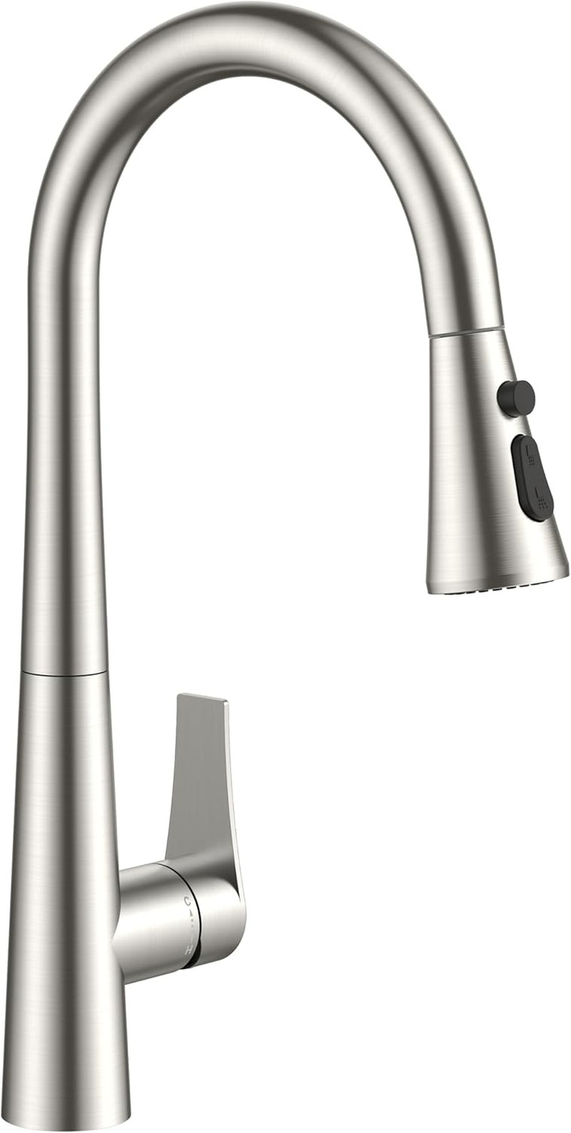 Brushed Nickel High Arc Kitchen Faucet with 3-Mode Pull Down Sprayer