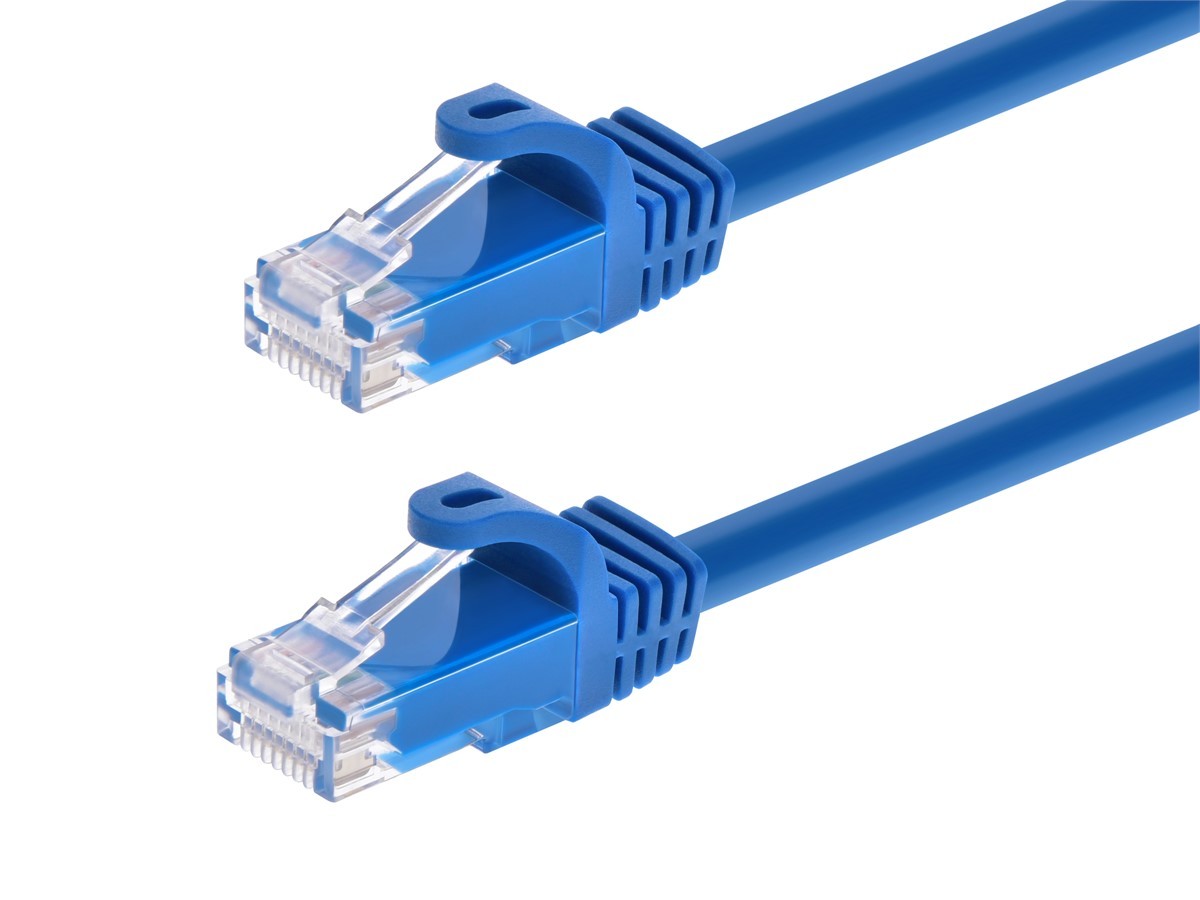 Flexboot Cat5e Ethernet Patch Cable RJ45 Stranded 350Mhz Wire 24AWG 0.5ft Blue