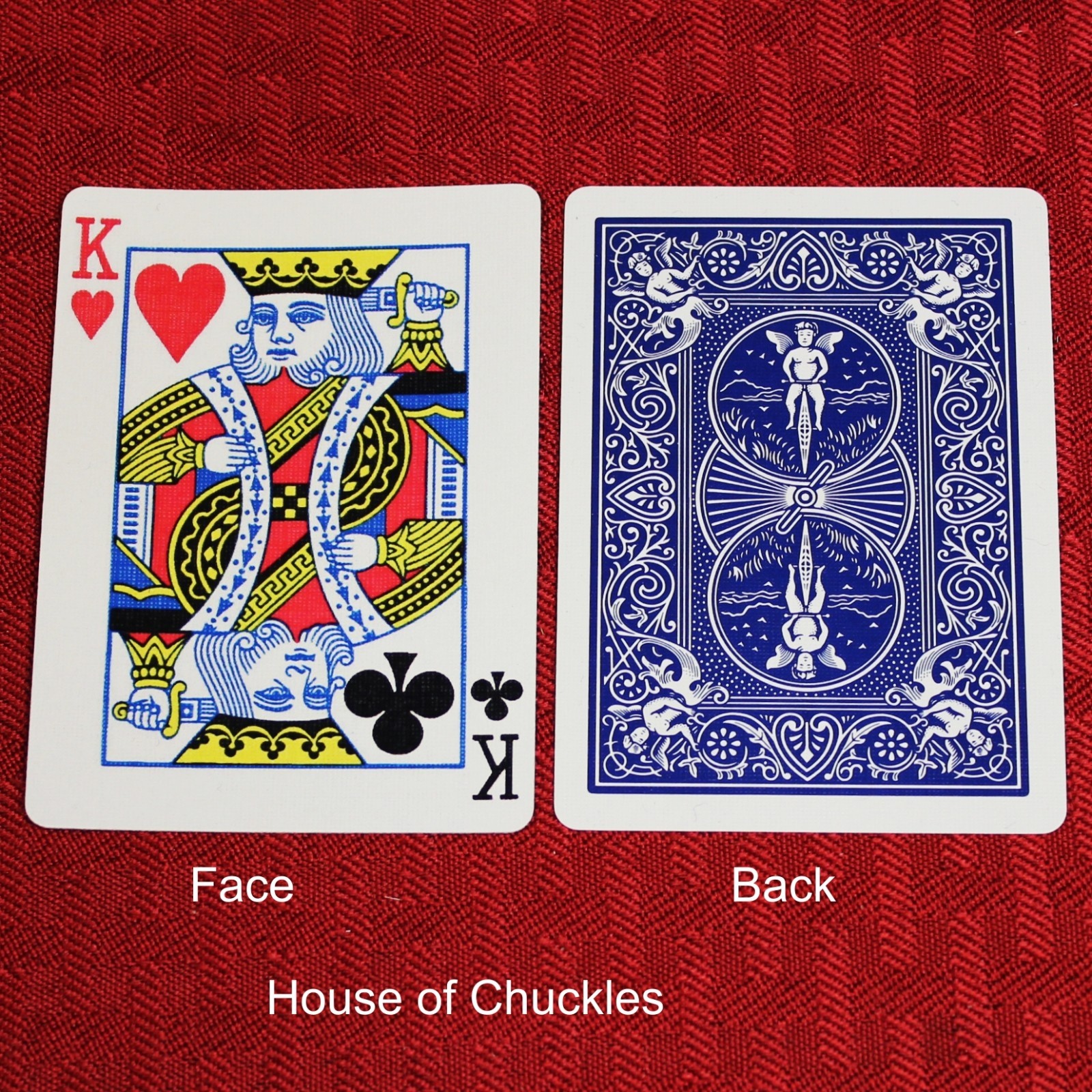 King of Hearts / Clubs - Mis-Indexed, Bicycle Printed Gaff Card, Blue