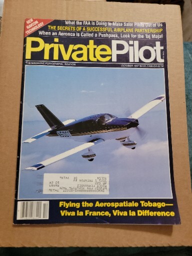 PRIVATE PILOT MAGAZINE AVIATION LITERATURE OCTOBER 1987
