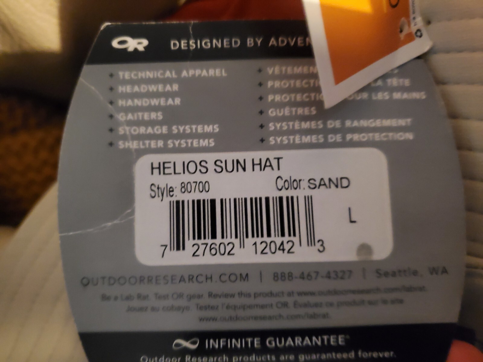 Outdoor Research Helios Sun Cap New size Large