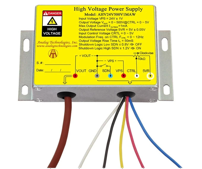 AHV24V500V1MAW DC-DC HV Power Supply Module 24V Input 0-500V 1mA  Control