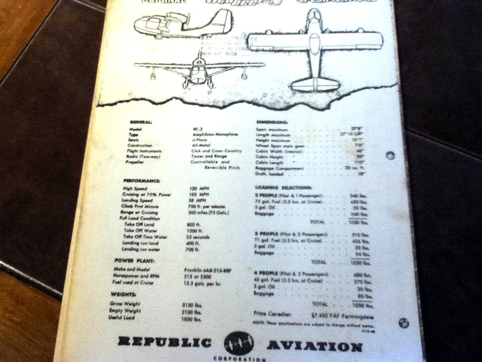 Republic SeaBee RC-3 Operation Manual