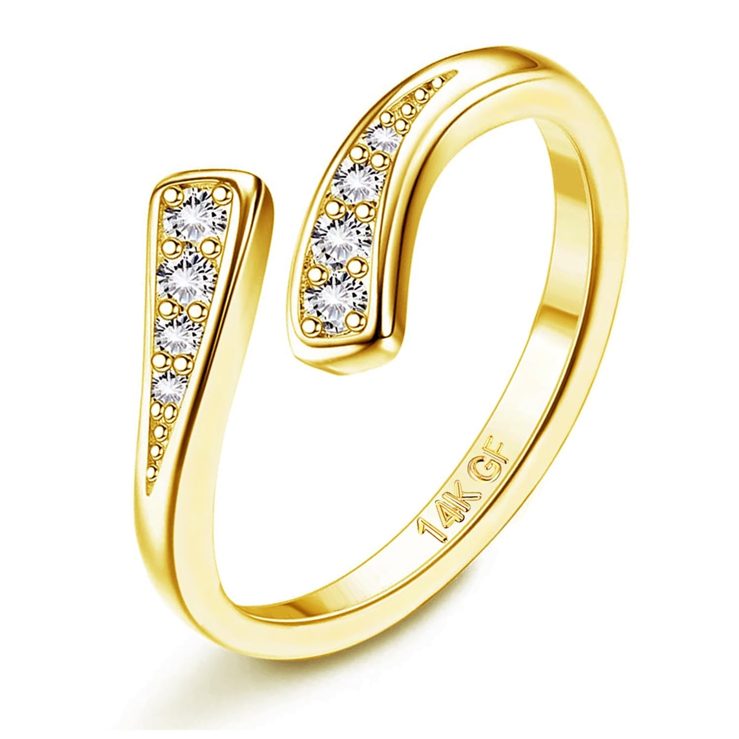 FASACCO 14k Gold Fillled Toe Rings for Women Non Tarnish, Dainty Hug CZ Band ...
