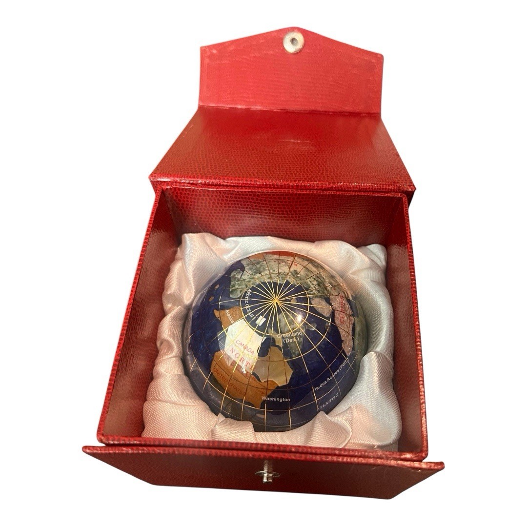3in Inlaid GemStone Globe