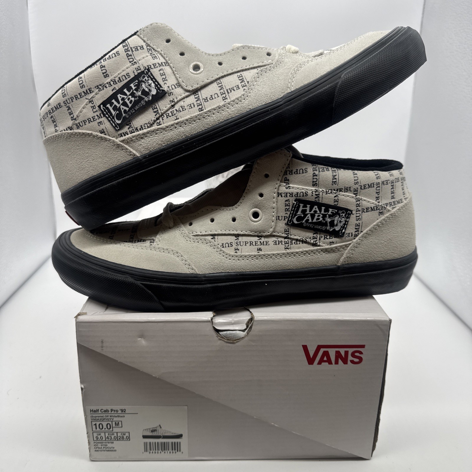 Supreme vans half cab pro 92’ Size 10
