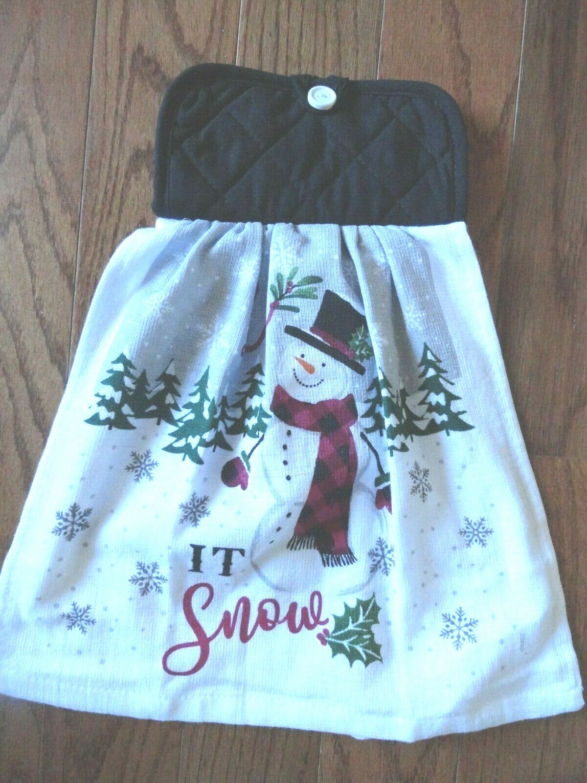 Christmas Winter Snowman Let It Snow Oven Door Hanging Towel