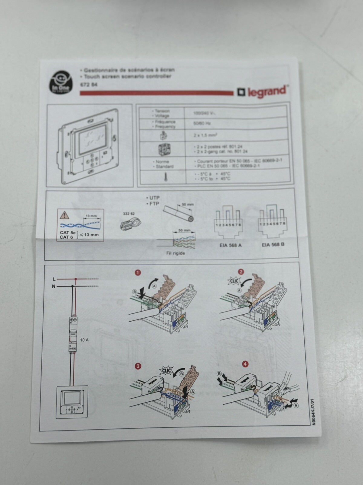 legrand 67284 LEG67284 Touch screen scenario manager screen controller 672 84