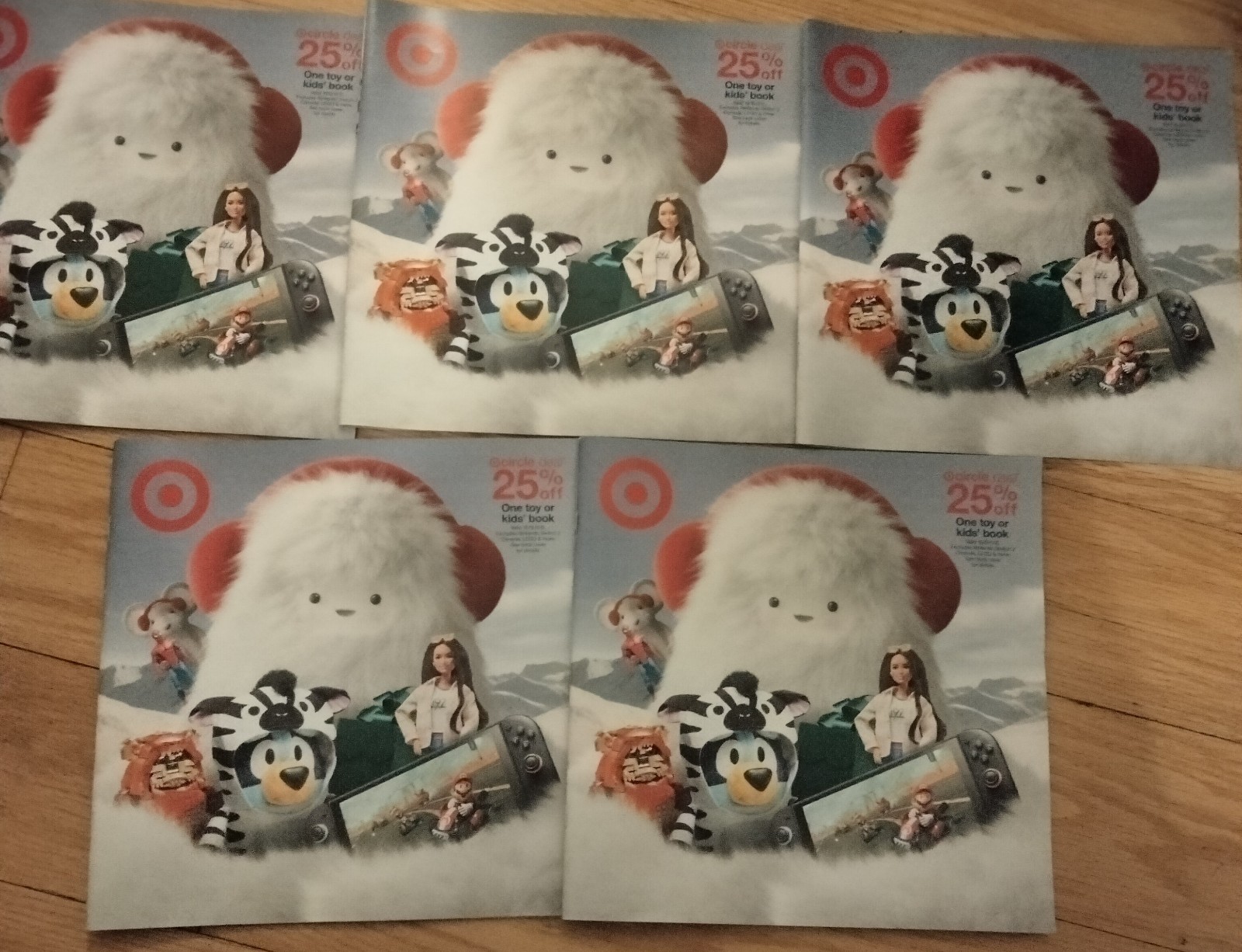 Lot of 5 Target 2025 Holiday Toy Catalog Magazine Guide Circular 60 pages New