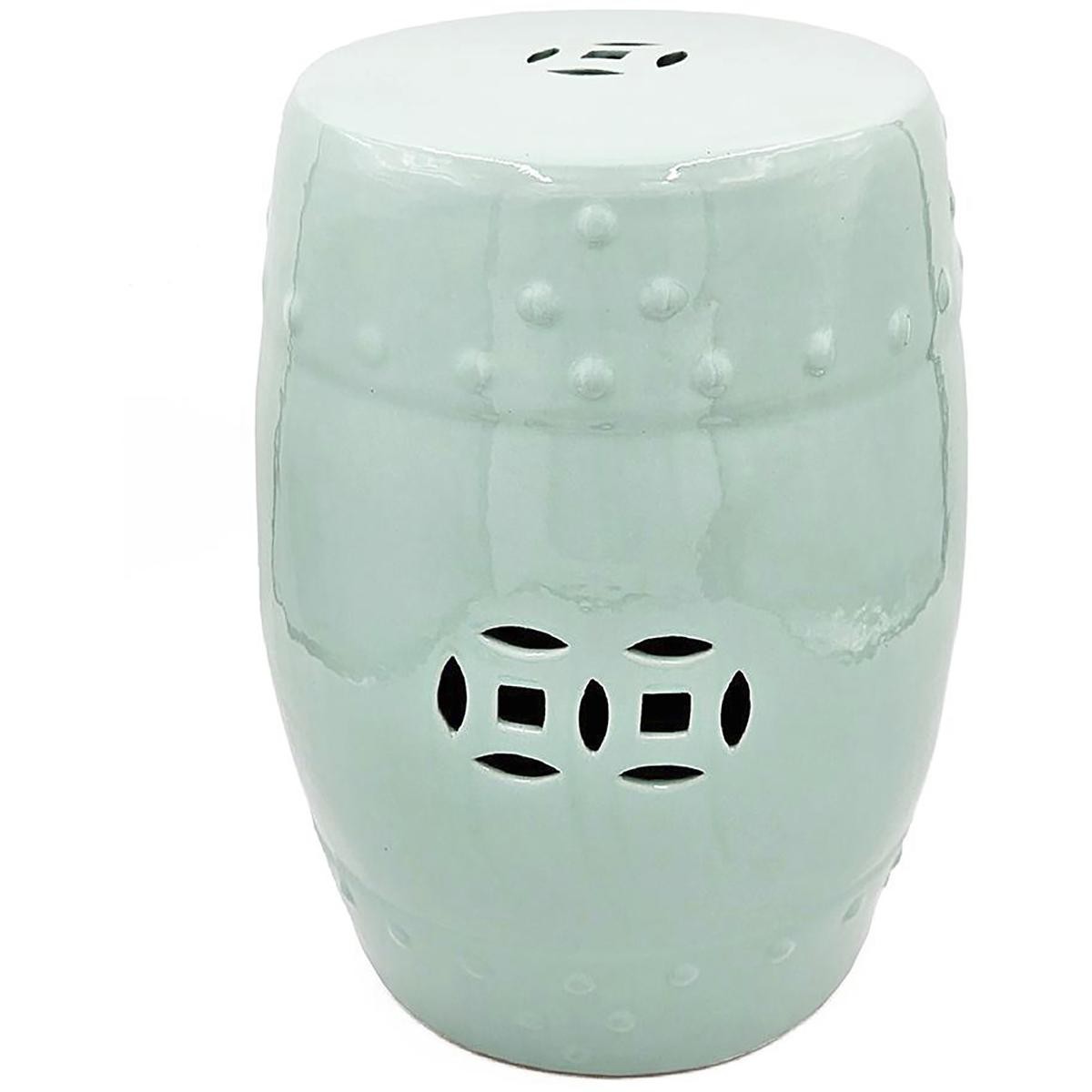 A&B Home 68136-LTBL Barrel 17.7 inch Blue Stool