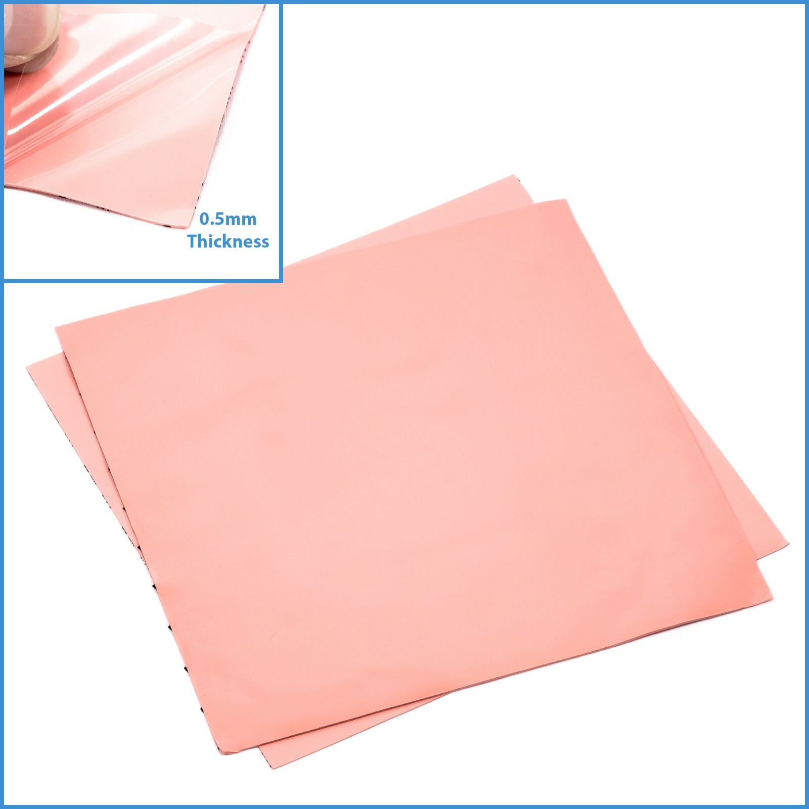 1pc Pink 200x 200x 0.5mm Silicone Thermal Pad Sheet Computer CPU VGA Heatsink