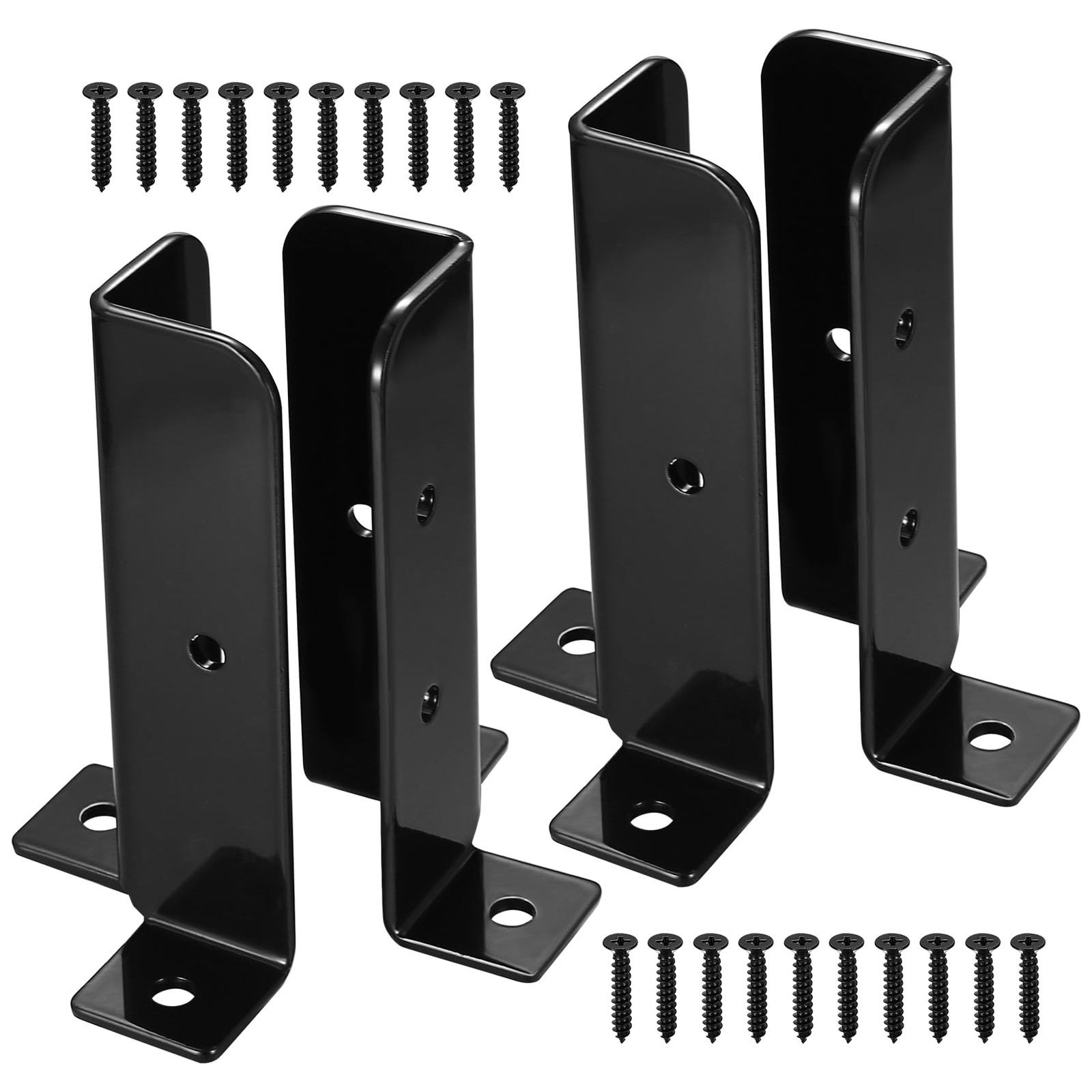 Deck Post Anchor, 4 Pcs Adjustable Post Base Brackets, Heavy Duty Wood Fence Per
