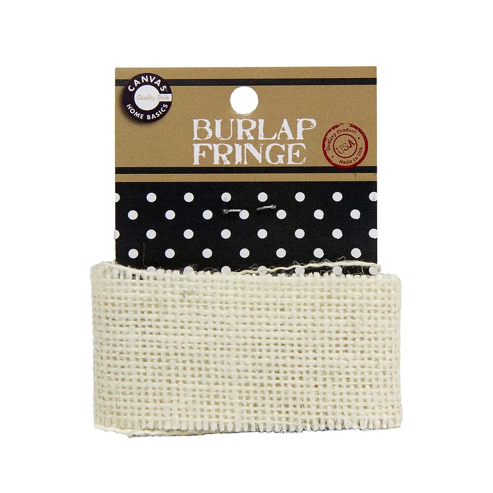 Canvas Corp, Burlap Ribbon, Ivory, Fibers, Decoration, Gift Wrap, Fringe, Cream