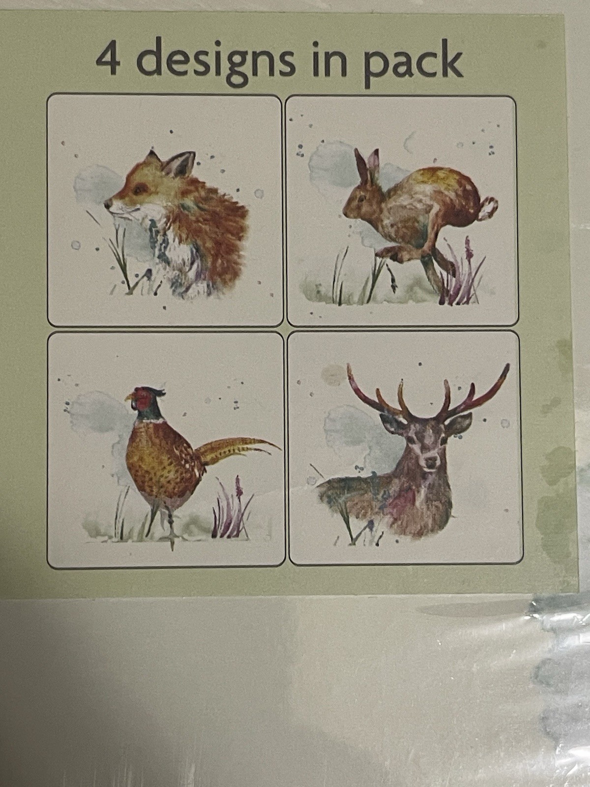 Woodland Friends 4 Pack Tablemat Set 8”x11” Cork Backed Heat Resistent Sealed Pk