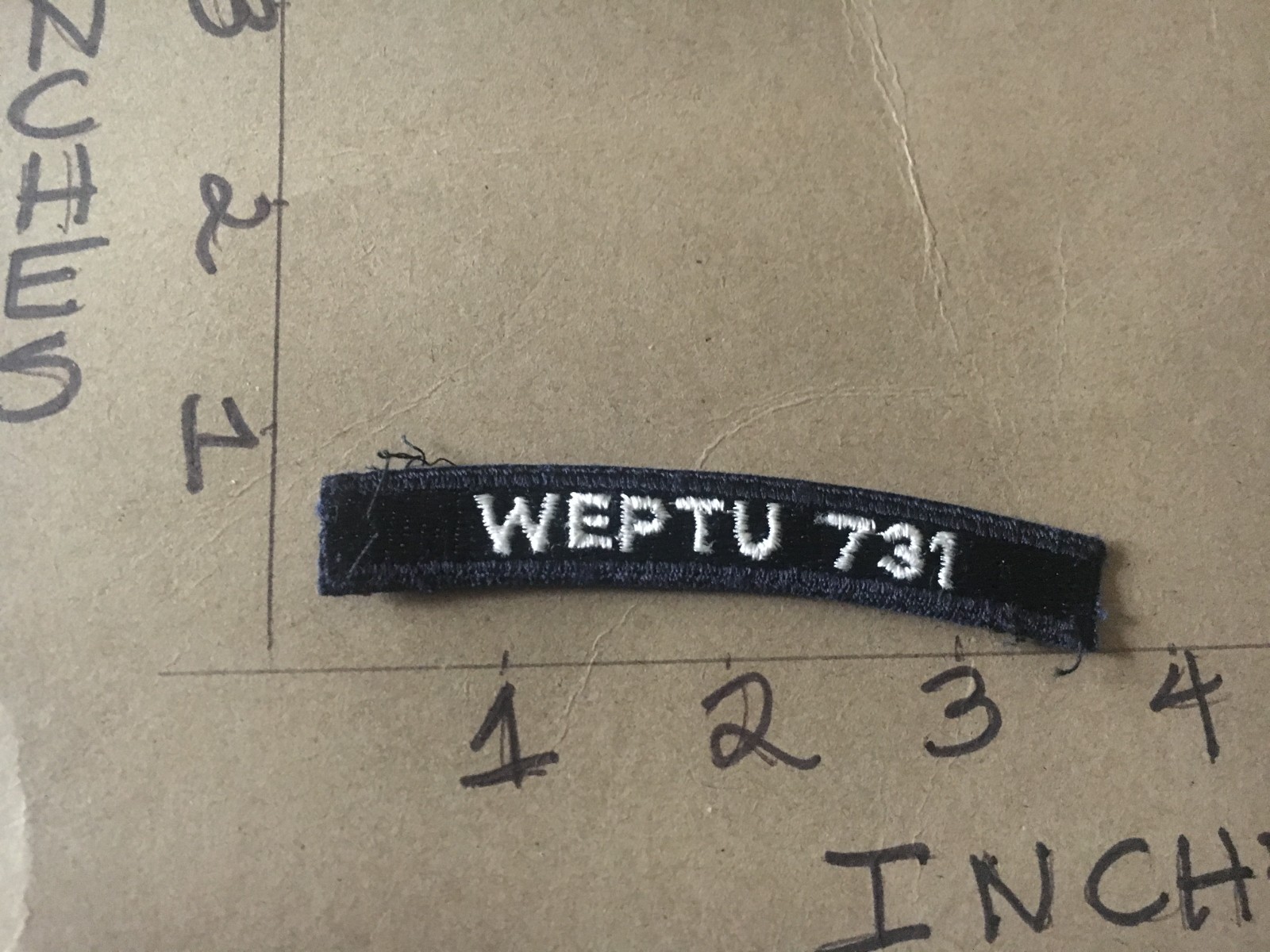 US NAVY SHOULDER STRIP TAB *** rocker *** Patch Weptu 731