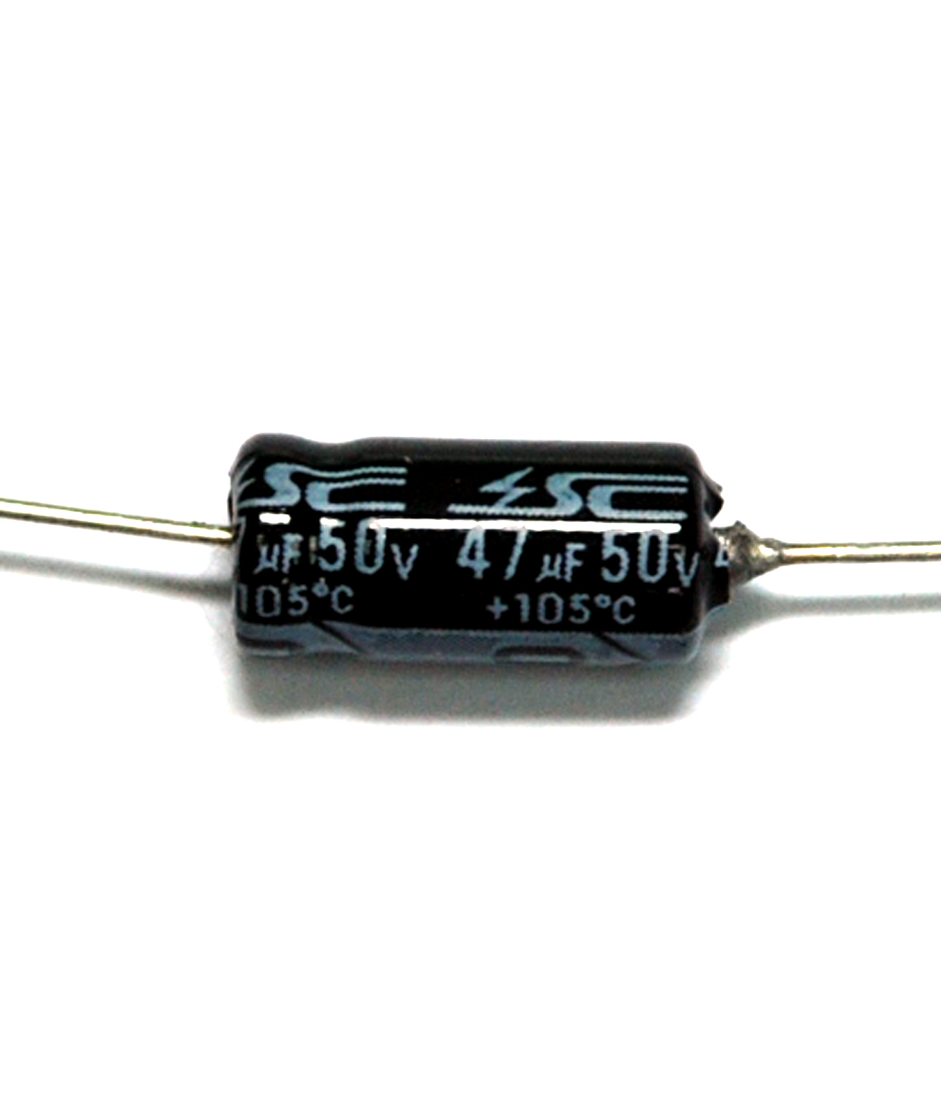 50pc Electrolytic Capacitor GHA 47uF 50V 105℃ 2000hrs φ6x13mm Axial RoHS SC