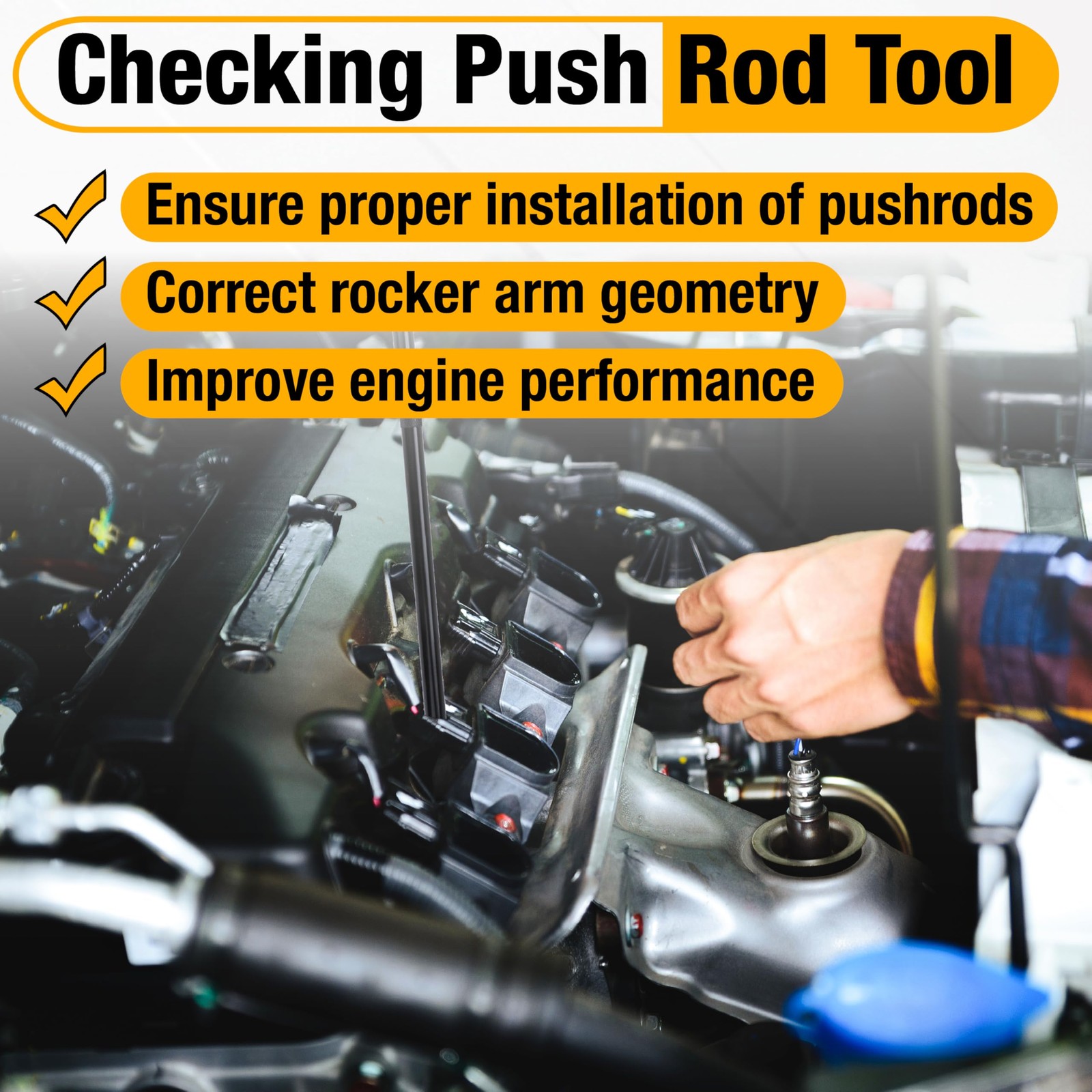 Pushrod Length Checker, Checking Push Rod Tool, Adjustable Pushrods from 6.8"...
